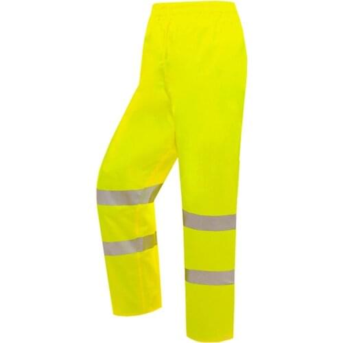 Women Men Waterproof Trousers Rain Over Camping Hiking Fishing Oxford Cloth Elastic Waist Reflective Strap Washable Portable