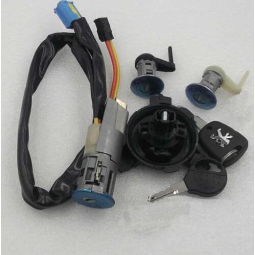For Peugeot 206 207 full lock the ignition lock cylinder tank car door lock With chips