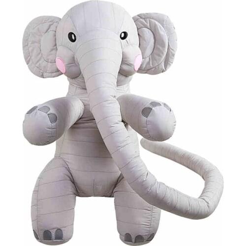 Fancytrader Big 130cm Long Nose Elephant Plush Toy Cute Soft Stuffed Animals Gray Doll for Kids Adults