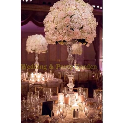 Hot 75cm Tall Crystal Acrylic Flower Stand Flower Vase Table Centerpiece Wedding Decoration