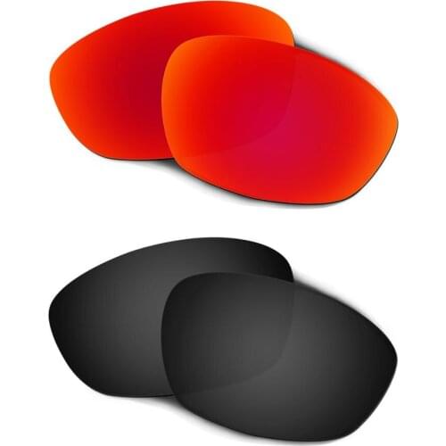 Hkuco For Straight Jacket (2007) Sunglasses Polarized Replacement Lenses 2 Pairs - Red&Black