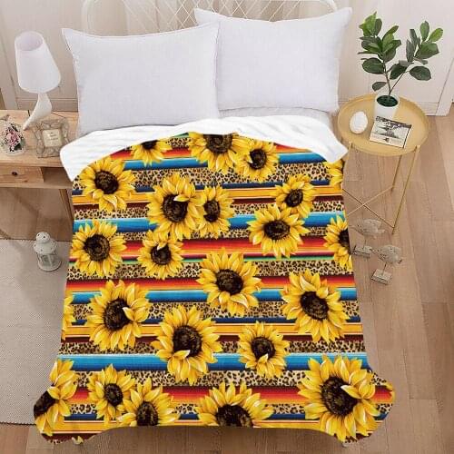 Sunflower Duvet Cover Sets Floral Bedding Set Single Double Queen King With Pillowcase Drop Shipping
