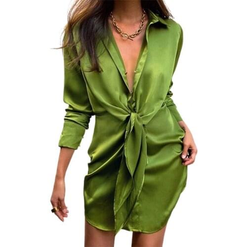 Summer mini dress Special interest design long sleeves women irregularity pleated vocation style sexy loose white shirtdress