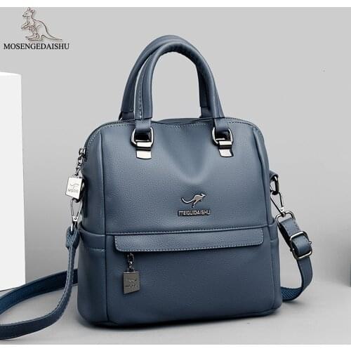 Multifunctional Fashion Ladies Backpack High Quality PU Leather Women Shoulder Bags Letter Designer Womens Travel Backpack Sac