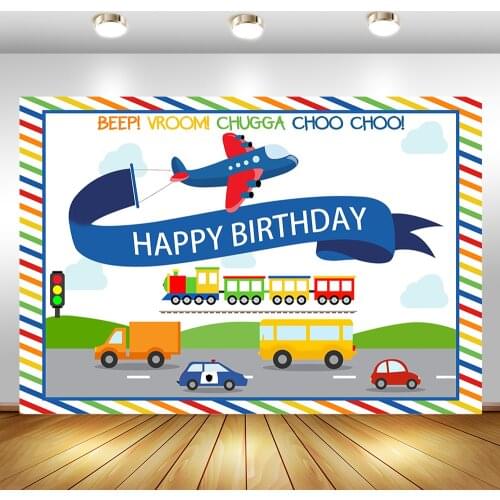MOCSICKA Construction Birthday Party Photography Backdrops Truck Boy Birthday Background Cake Table Decorations Banner Backdrop