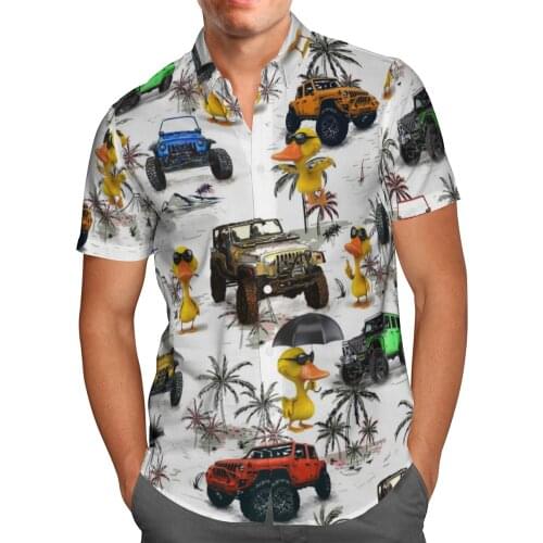 Love Car 3D Beach Hawaiian 2021 Summer Mens Shirt Short Sleeve Shirt Streetwear Oversized 5XL Camisa Social Chemise Homme-152