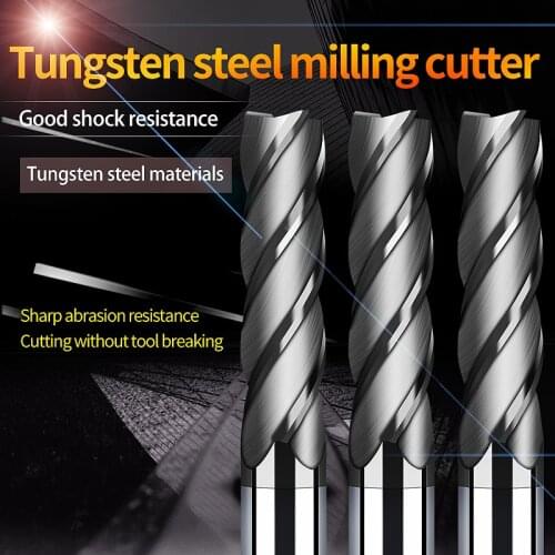 1 pcs set Endmills Alloy Carbide Tungsten Steel Milling Cutter End Mill HRC50 4 Flute 4mm 6 8 10 12mm Metal Cutter Milling Tools