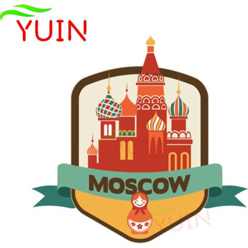 Moscow Russia World City Travel Car Sticker Fashion PVC Window Decoration Motorcycle Waterproof High Quality Decal 13*12cm