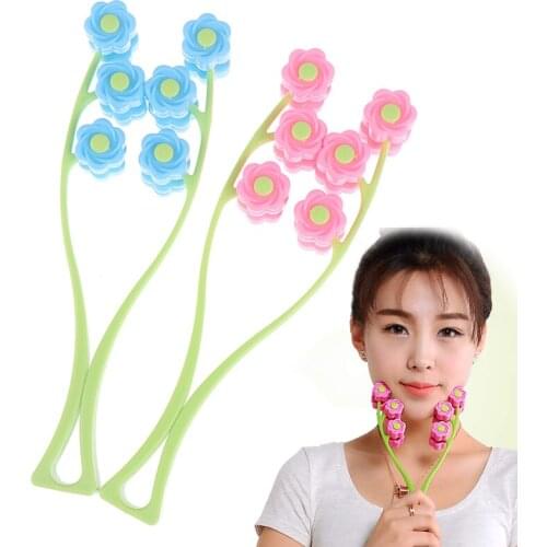Facial Massager Roller Portable Flower Shape Anti Wrinkle Face-Lift Slimming Face Relaxation Massage Roller Beauty Tools Hot