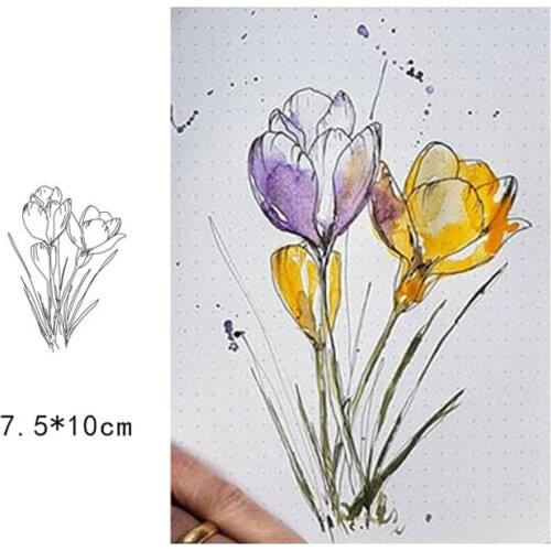 Clear Stamps Silicone Seal for DIY Scrapbooking Card 2pcs Flowers Rubber Stamps Making Photo Album Handemade Crafts New Stamps