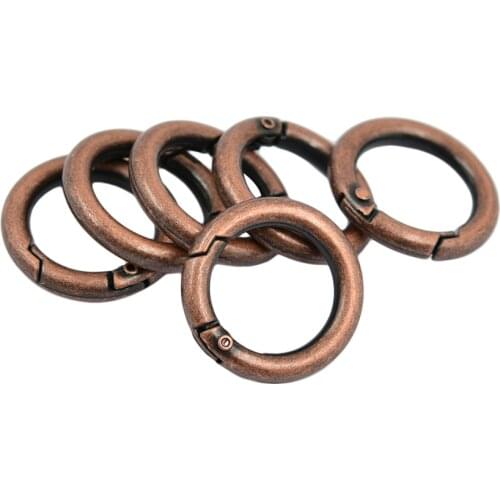 6 Pieces Retro Spring Snap Clip Hook Keychain Keyring Circle Carabiner