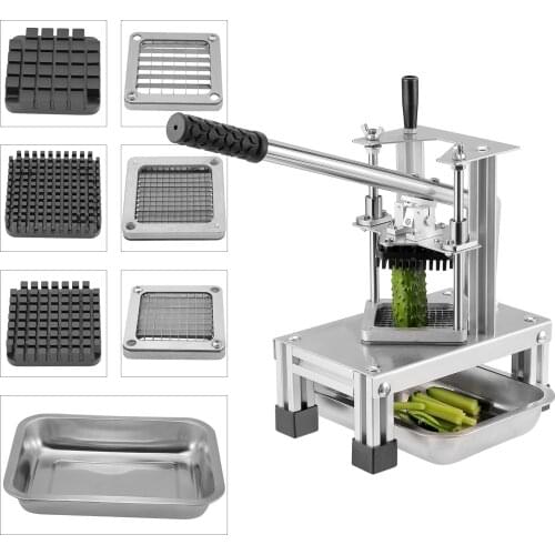 French Fry Cutter, Professional Potato Cutter Stainless Steel With 1/4 3/8 1/2-Inch Blade For Potatoes Carrots Cucumbers