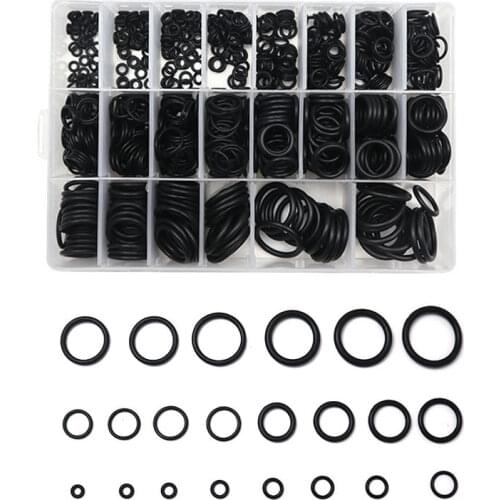 O-Rings Rubber Washer Seals Assortment Black Gaskets Damper Waterproof Repair Rubber Assortment Kit Sealing Ring Box