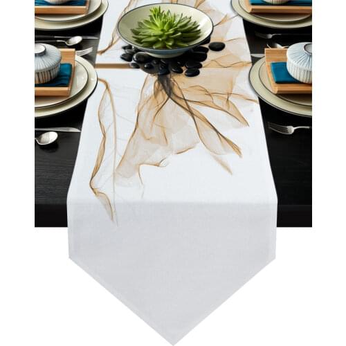 Romantic Flower Transparent Table Runners Modern Home Kitchen Dining Tablecloths Wedding Party Table Decoration Table Runner