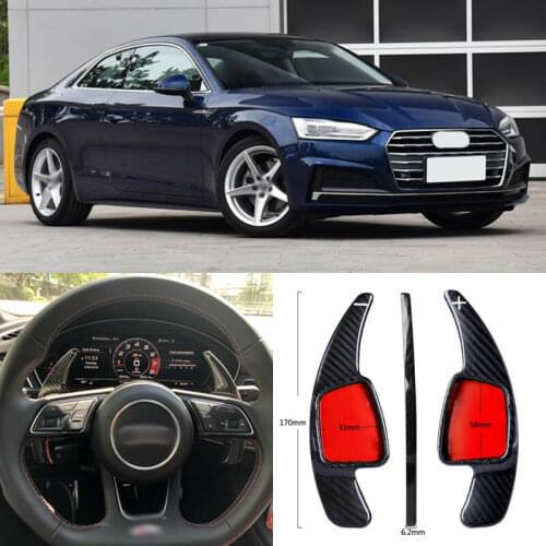 Carbon Fiber Gear DSG Steering Wheel Paddle Shifter Cover Fit For Audi A5 2017-2018