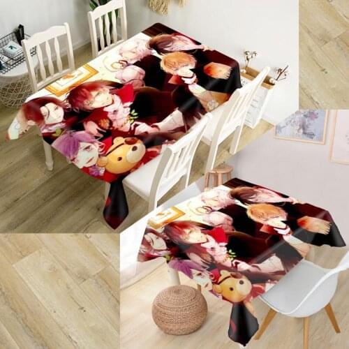 Custom Diabolik Lovers Tablecloth Waterproof Oxford Fabric Square/Rectangular Tablecloth For Wedding Table Cloth Cover TV Covers
