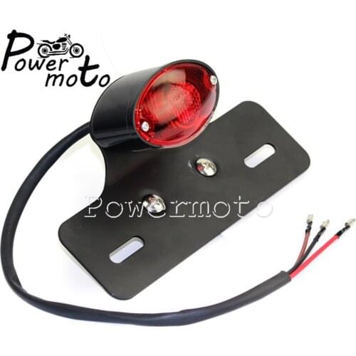 12V Cat Eye Taillights Brake Stop Lamp Licence Plate Mount Holder Tail light for Harley Touring Bobber Cafe Racer Suzuki Cruiser