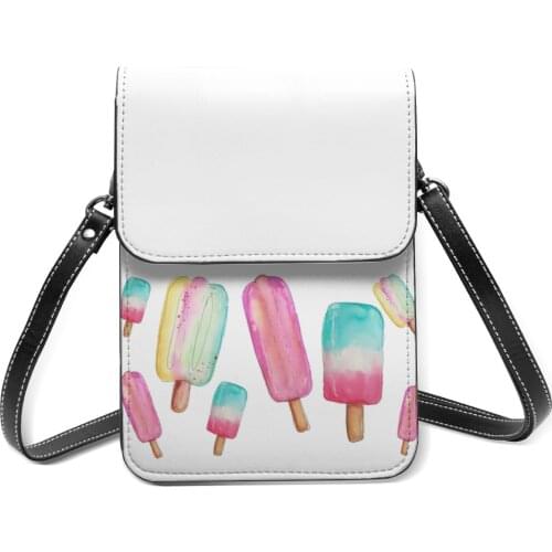Ice Cream Shoulder Bag Streetwear Leather Mobile Phone Bag Woman Bulk Vintage Bags
