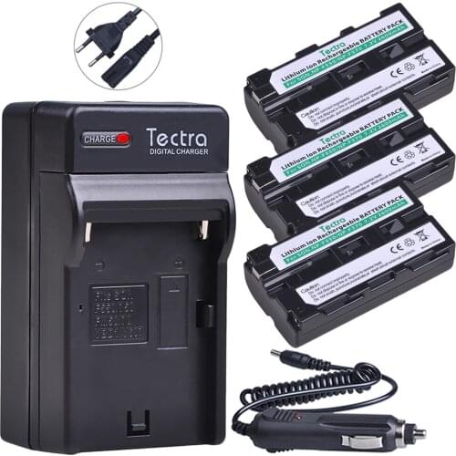 Tectra 3Pcs 2600mAh NP-F550 NP-F570 Battery for Sony CCD-SC55 CCD-TRV81 CCD-TRV90 NPF570 NP F550 Battery+Digital Charger+EU Plug