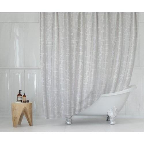 Zethome Shower 3182 Marble Curtain Modern Design Polyester Fabric Waterproof Washable Mould (71"x78")