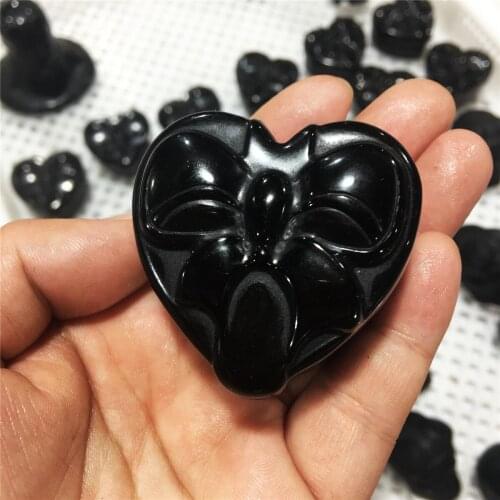 1pcs Lovely natural obsidian hand carved beautiful love gift box home decoration energy crystal bright color