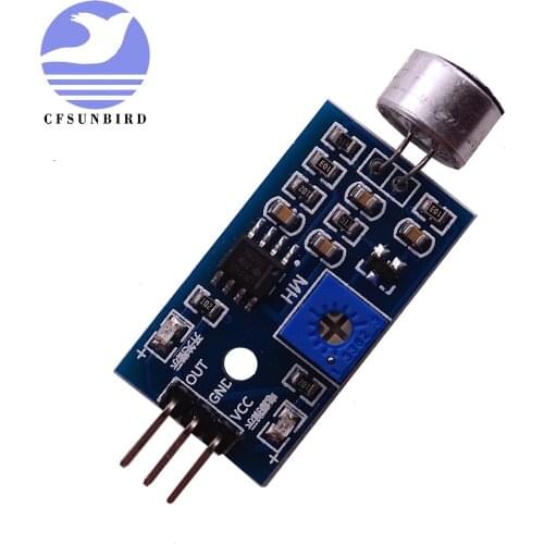 100pcs/lot 3pin Voice Sound Detection Sensor Module DIY Intelligent Smart Vehicle Robot Helicopter Airplane Aeroplane Boart Car