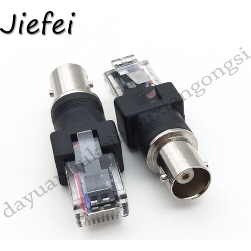 20-100Pcs High Quanlity Black Connector BNC Female jack to RJ45 Male plug RF Adapter Coaxial