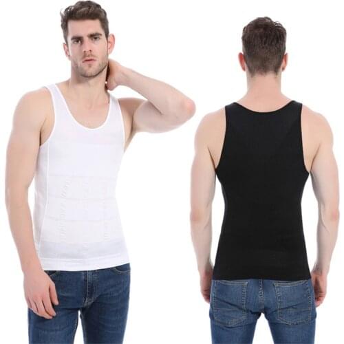 2019 Mens Slimming Body Corset Vest Shirt Sleeve Waist Belly Take Beer Belly Abdomen Sheath Top Shirt Mens Shaper