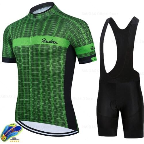 2021 Raudax Sports Team Cycling Jersey Mens Summer Short Sleeve Quick-dry Cycling Clothing MTB Bike Jersey Set