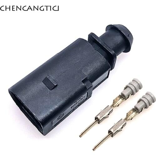 5 Sets 2 Pin Way 1J0973802 VW Skoda VAG Group Auto Temp Sensor Plug Deflation Valve Socket Waterproof Electrical Wire Connector
