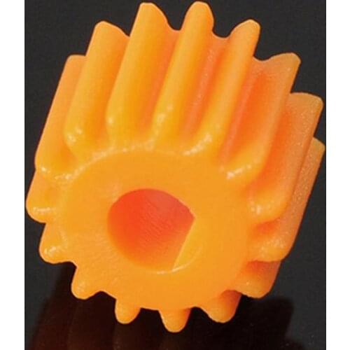 50pcs 3mm D Hole 15T Module 0.5 Plastic Motor Shaft Gear Orange for DIY