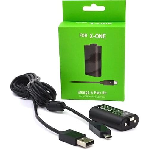 1 x 1400mAh Rechargeable Battery Pack + USB Charging Cable For XBOX ONE Wireless Game Controller Gamepad Replacement Batteries