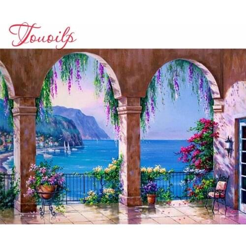 Diamond painting Full Drill Seaside Garden Rhinestone cross stitch kits handmade embroider Crafts for child