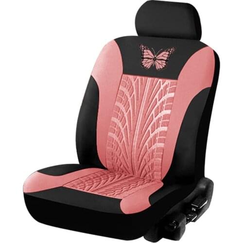 Car Seat Covers Set Universal Fit Most Auto with Butterfly Pattern Tire Track Detail Styling Protector Covers for Car