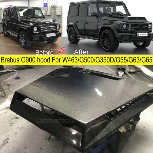 B-rabus G900 Carbon Fiber Bonnet Auto Car Front Bumper Hood Engine Cover for Benz G series W463/G500/G350D/G55/G63/G65 Bodykit