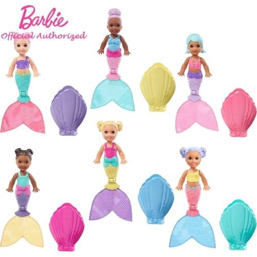 Barbie Brand Blind Box Mermaid Series Dolls Surprise Package Random Toys Children Birthday Gift GHR66 Shell Shape For Girls