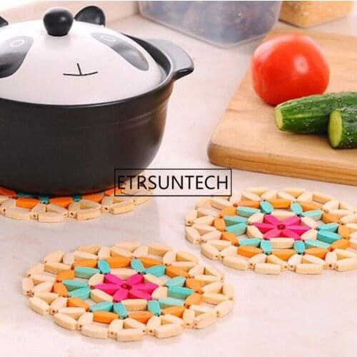 200pcs 14.5cm Diameter Big Circle Bamboo Bowl Disc Plate Pot Holder Heat Insulation Tableware Coaster Cup Mat