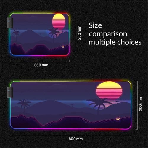 Large Mouse Pad RGB Art Abstract Landscape Mouse Pad Keyboard MousePad USB Wired LED Large Backlit Laptop Desk Gaming Mouse Pad