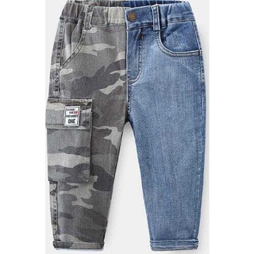 Baby Patchwork Jeans New 2021 Spring Childrens Clothing Kids Novelty Cool Denim Pants Teens Casual Personality Trousers For Boy