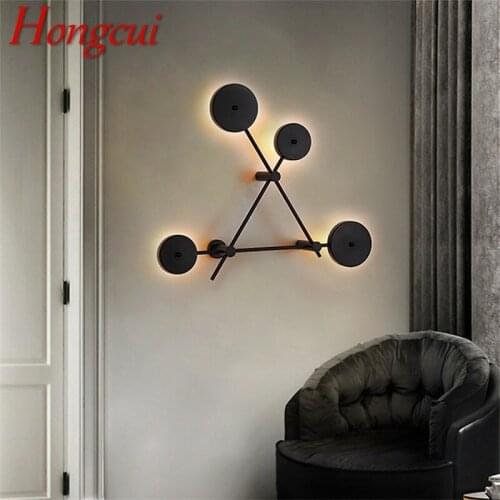 Hongcui Indoor Wall Light Fixture LED Black Modern Sconce Nordic Creative Decoration For Home Bedroom Living Room Dining Room