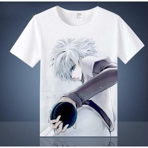 Anime Hunter x Hunter Cosplay T Shirt Gon Freecss Killua Zoldyck Cartoon Print Summer T-Shirt Short Sleeves Top Tee Costume