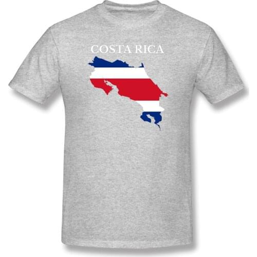 Costa Rica Flag Map Geeky Mens Basic Short Sleeve T-Shirt R282 Tops Tees European Size