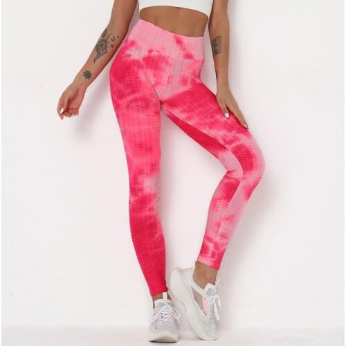 Tie Dyeing Elastic High-Waist Sports Pants for Women Ladies Gym Fitness Running Yoga Leggings Female Slim Fit Pants Workout Set