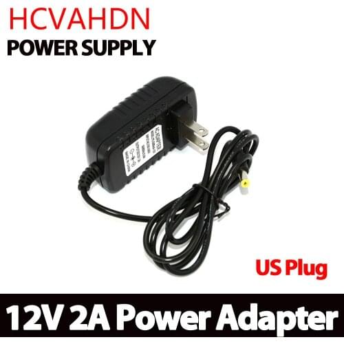 HCVAHDN 12V 2A LED power adapter US plug 5.5*2.5 LED Power Supply Adapter EU plug drive for 5050 3528 LED Strip