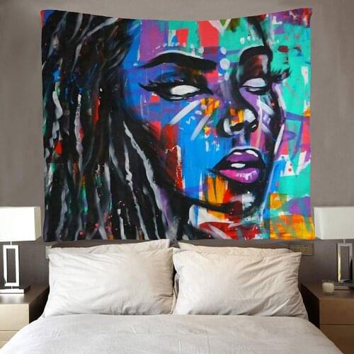 Hippie Art African American Women Tapestries Wall Hanging
