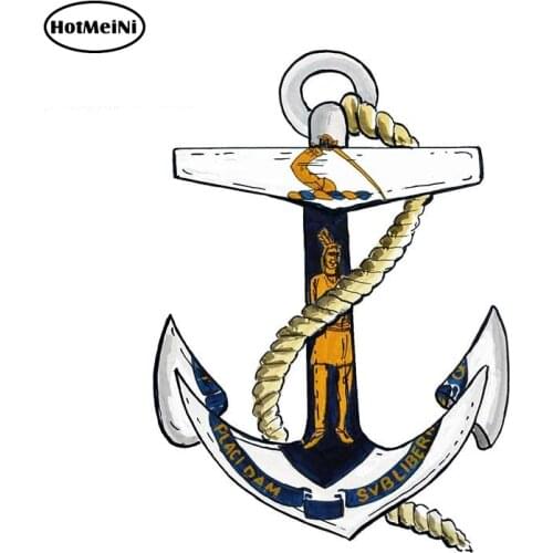 HotMeiNi 13cm x 9.1cm for Massachusetts State Flag Anchor Sticker Car Truck Boat Decal Car Stickers JDM Motorcycle Graphics