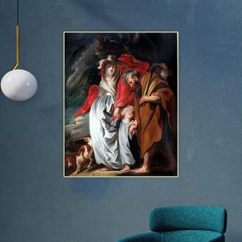 Jacob Jordaens《Return of the Holy Family from Egypt》Canvas Oil Painting Art Aesthetic Picture Poster Wall Decor Home Decoration