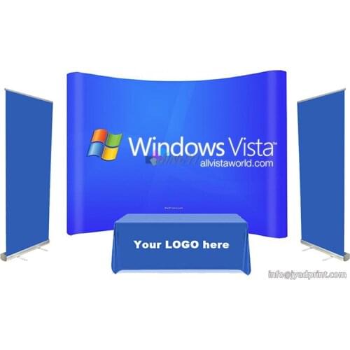 Quality Trade Show Combo ( a POP up backdrop + 2 roll up banner + 6ft Table Cover)