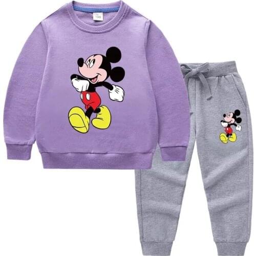 Spring Autumn Children Clothing Sets Baby Boy Girl Mickey Mouse Hoodies Sweatshirt+Pants 2Pcs Outfits Kids Sport Suits