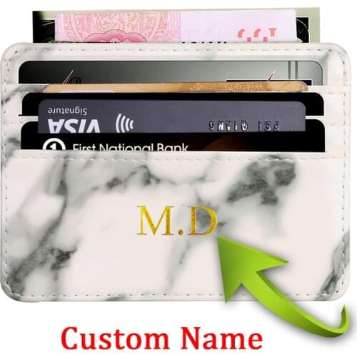 Engraving Name RFID Blocking Card Holder Wallet Credit ID Card Case for Men Women RFID Blocking Cardholder Minimalist Wallet